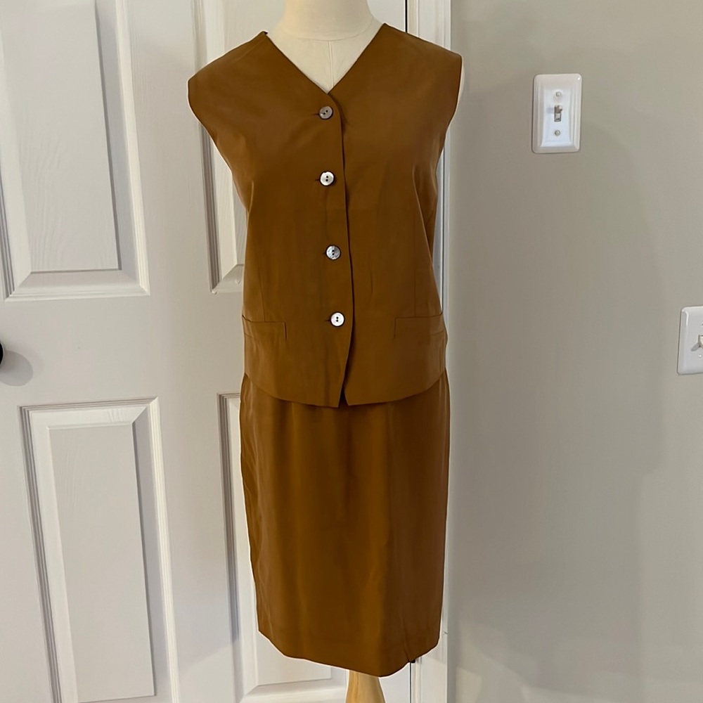 Brown silk skirt